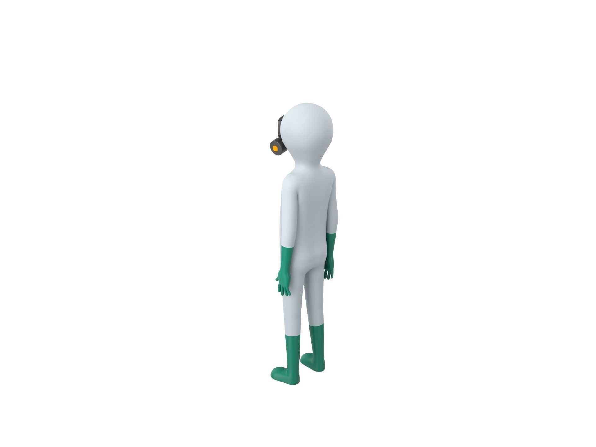 Character121 Rigged Man In Hazmat Suit 3D model_7
