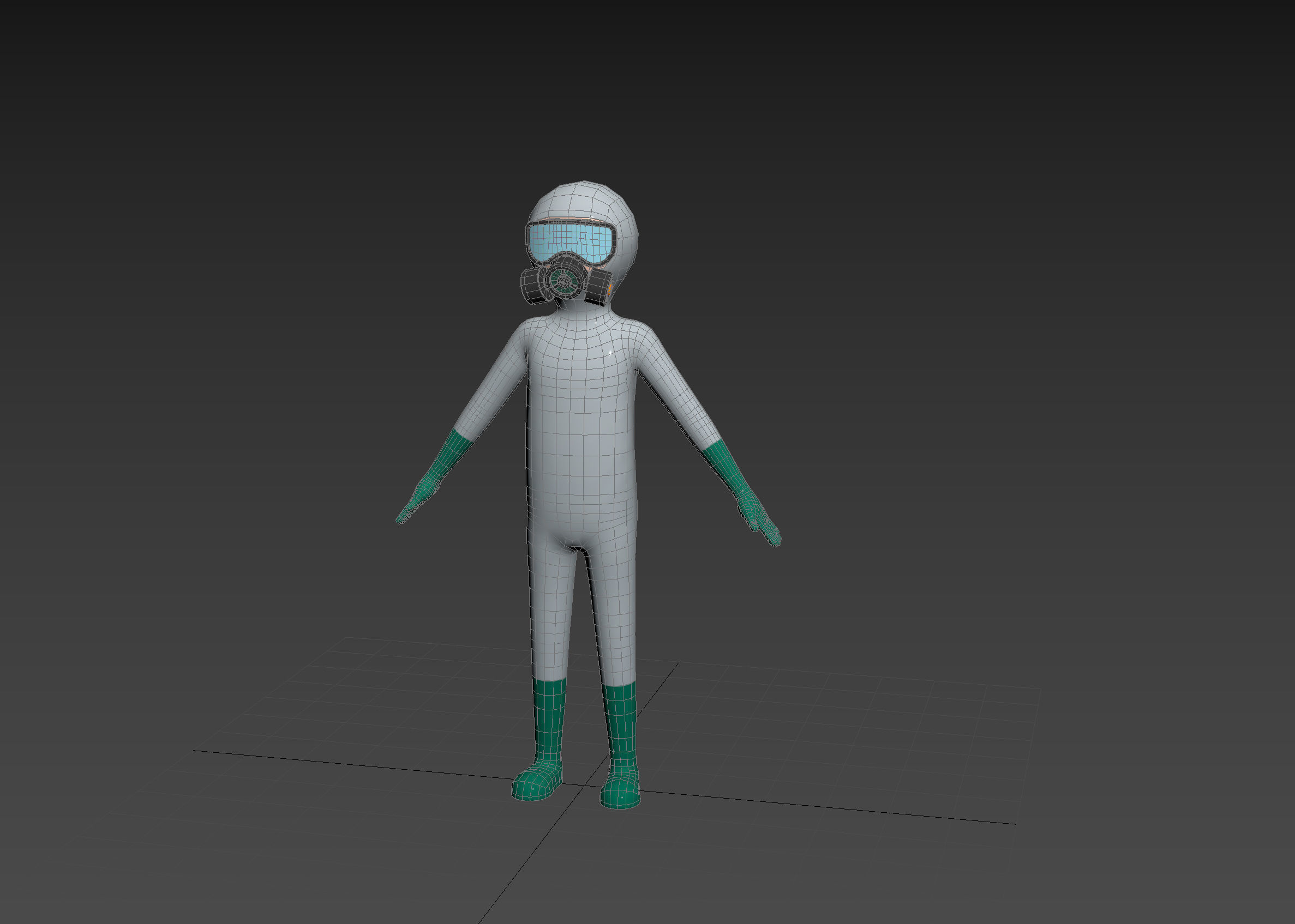 Character121 Rigged Man In Hazmat Suit 3D model_13