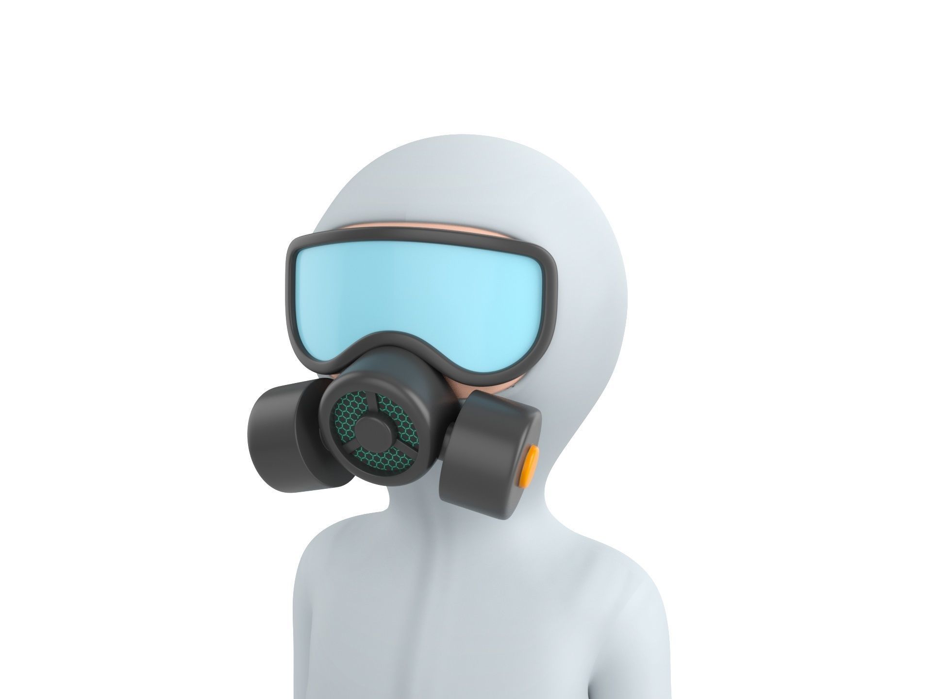 Character121 Rigged Man In Hazmat Suit 3D model_8