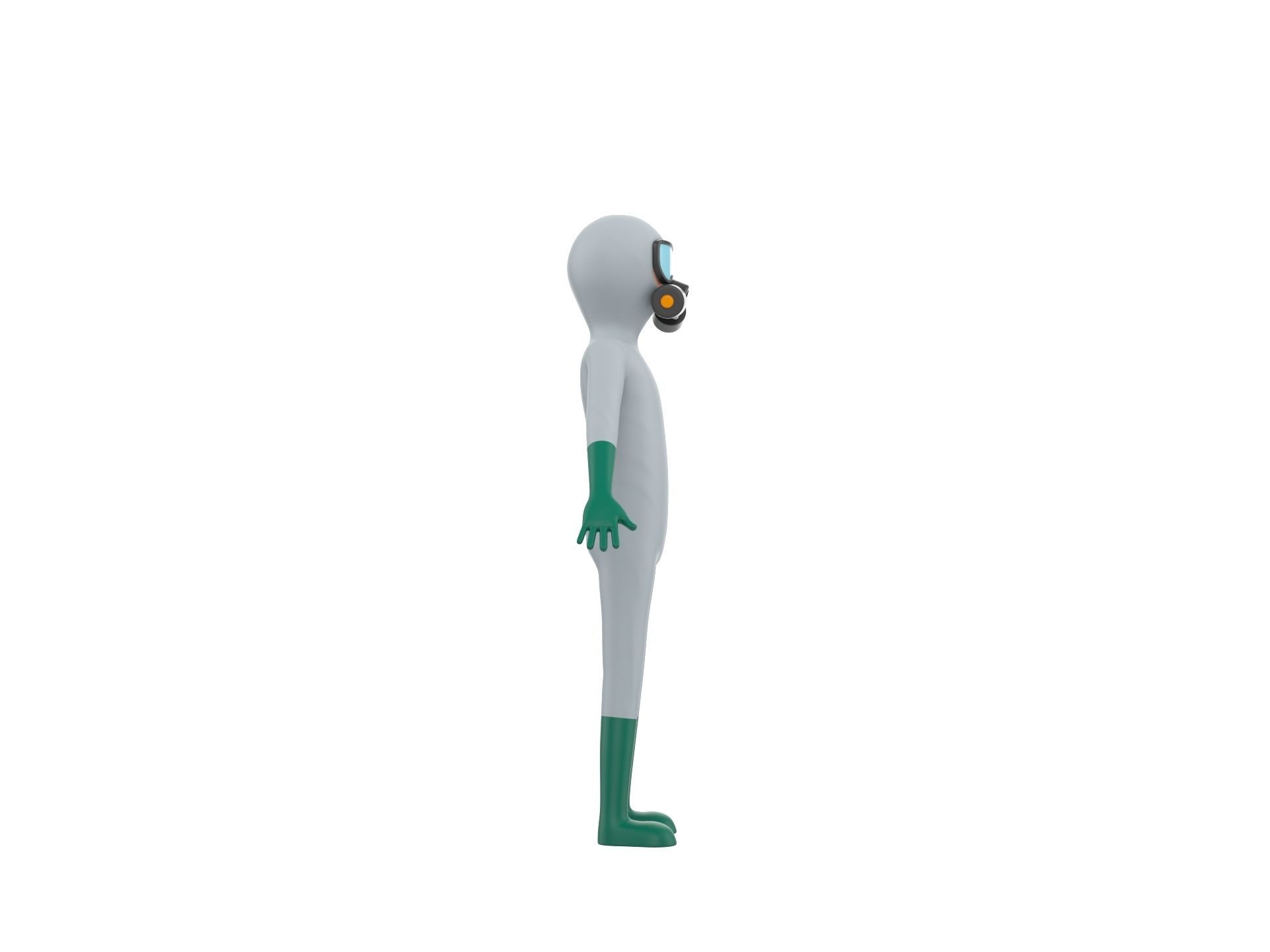 Character121 Rigged Man In Hazmat Suit 3D model_5