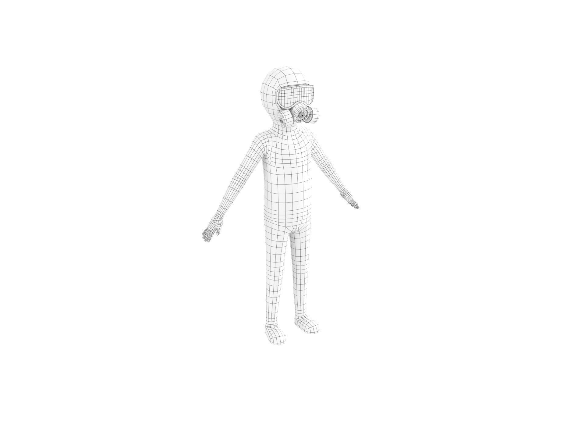 Character121 Rigged Man In Hazmat Suit 3D model_21