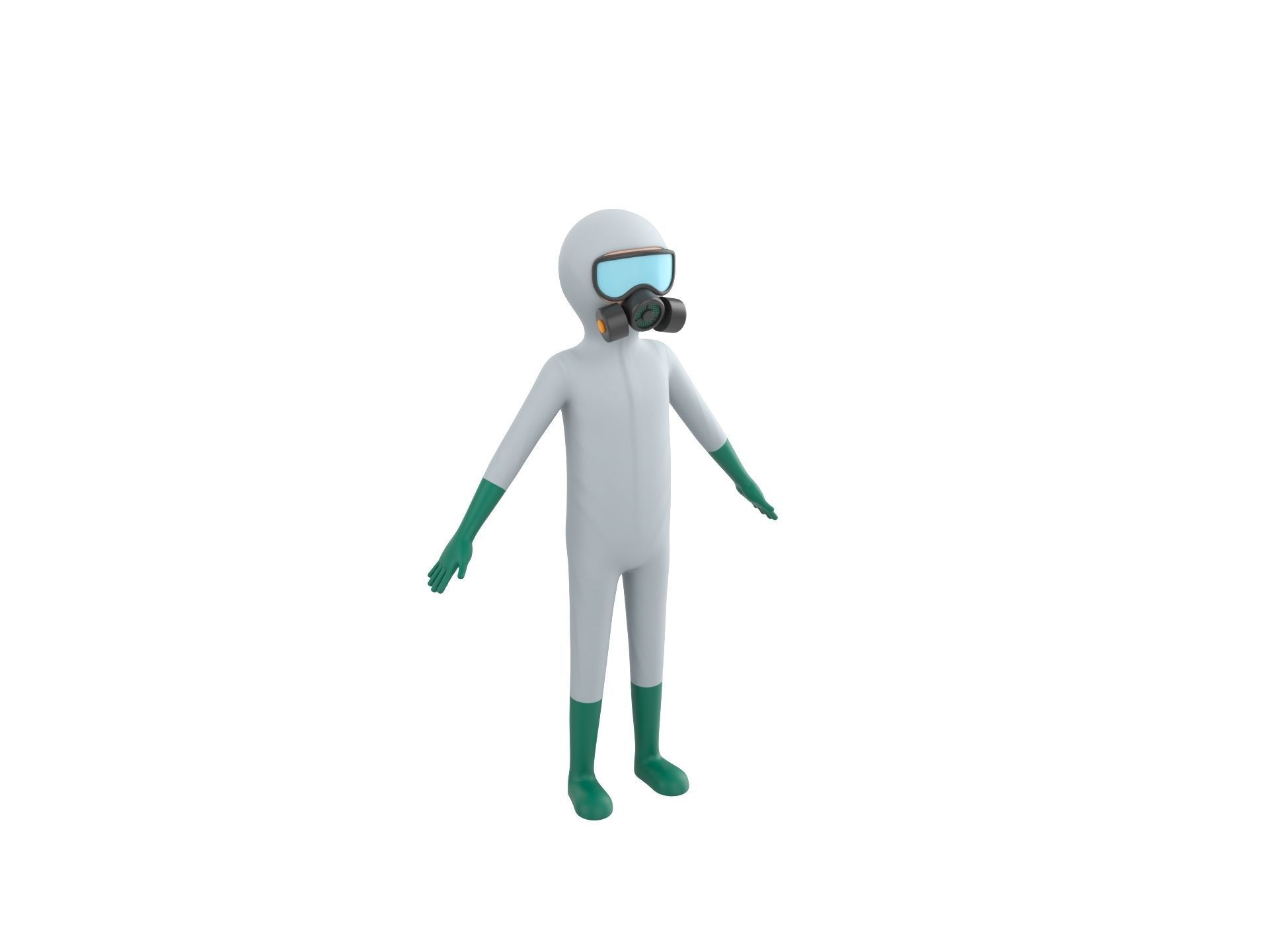 Character121 Rigged Man In Hazmat Suit 3D model_4