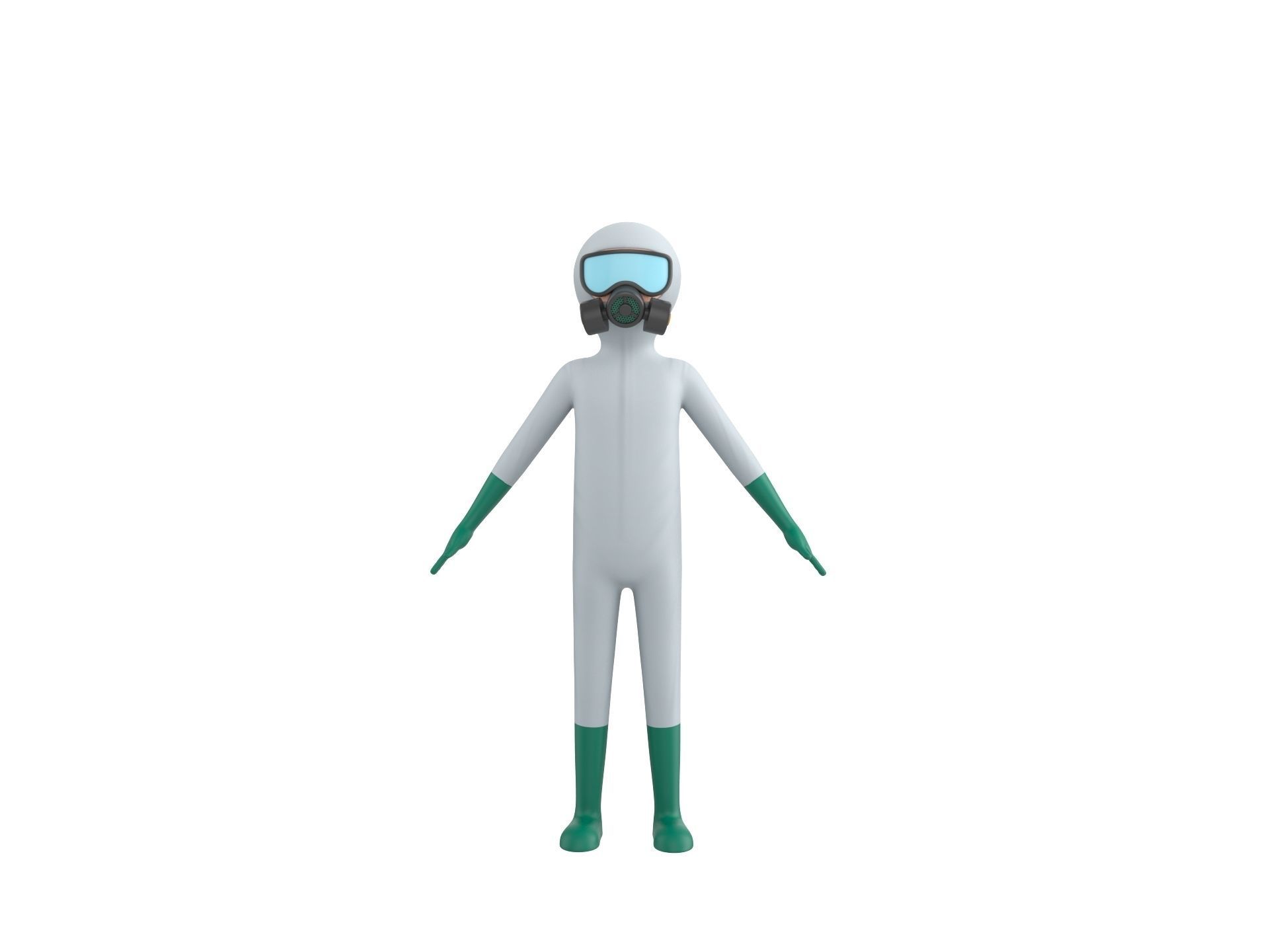 Character121 Rigged Man In Hazmat Suit 3D model_2