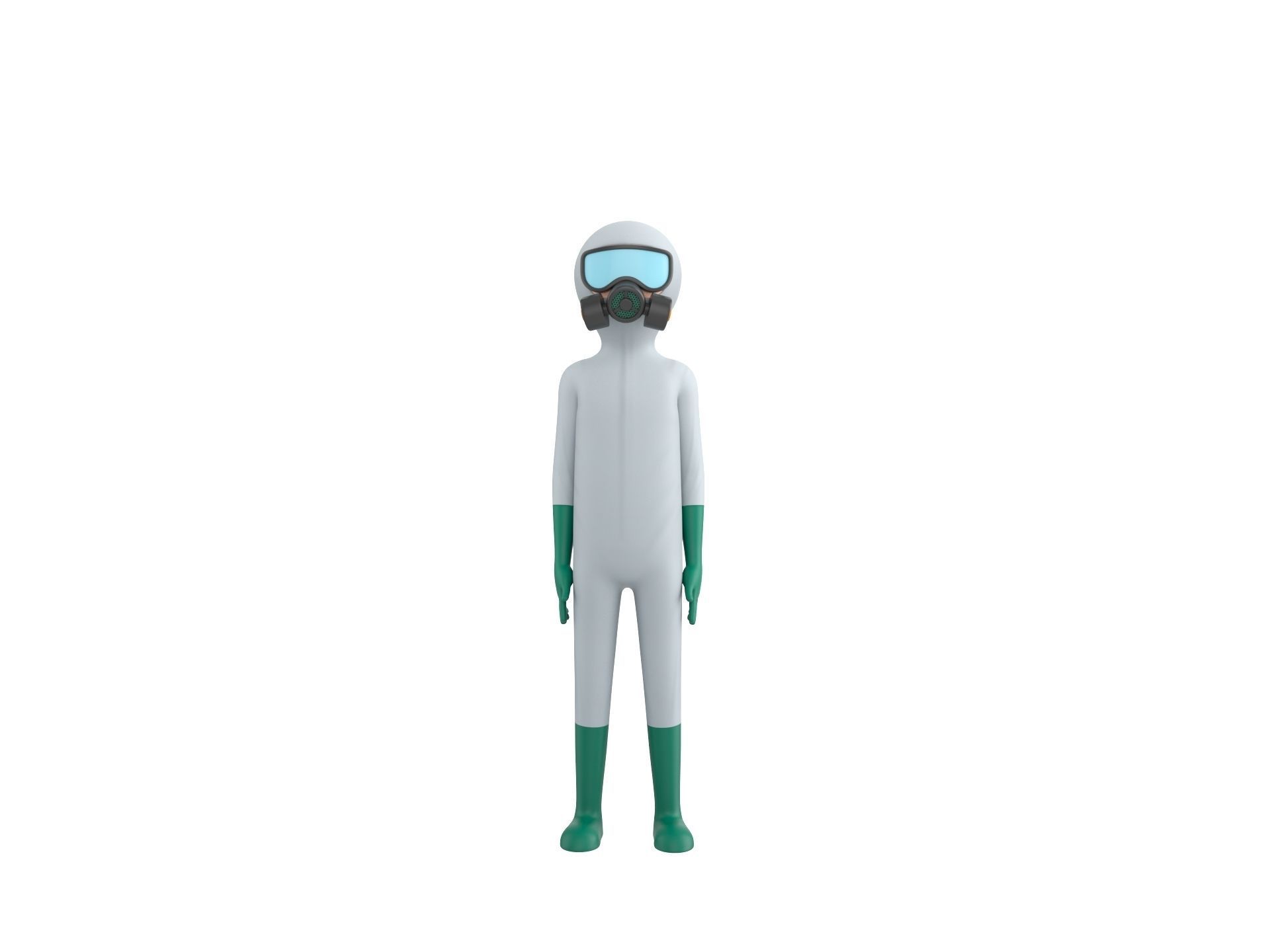 Character121 Rigged Man In Hazmat Suit 3D model_3
