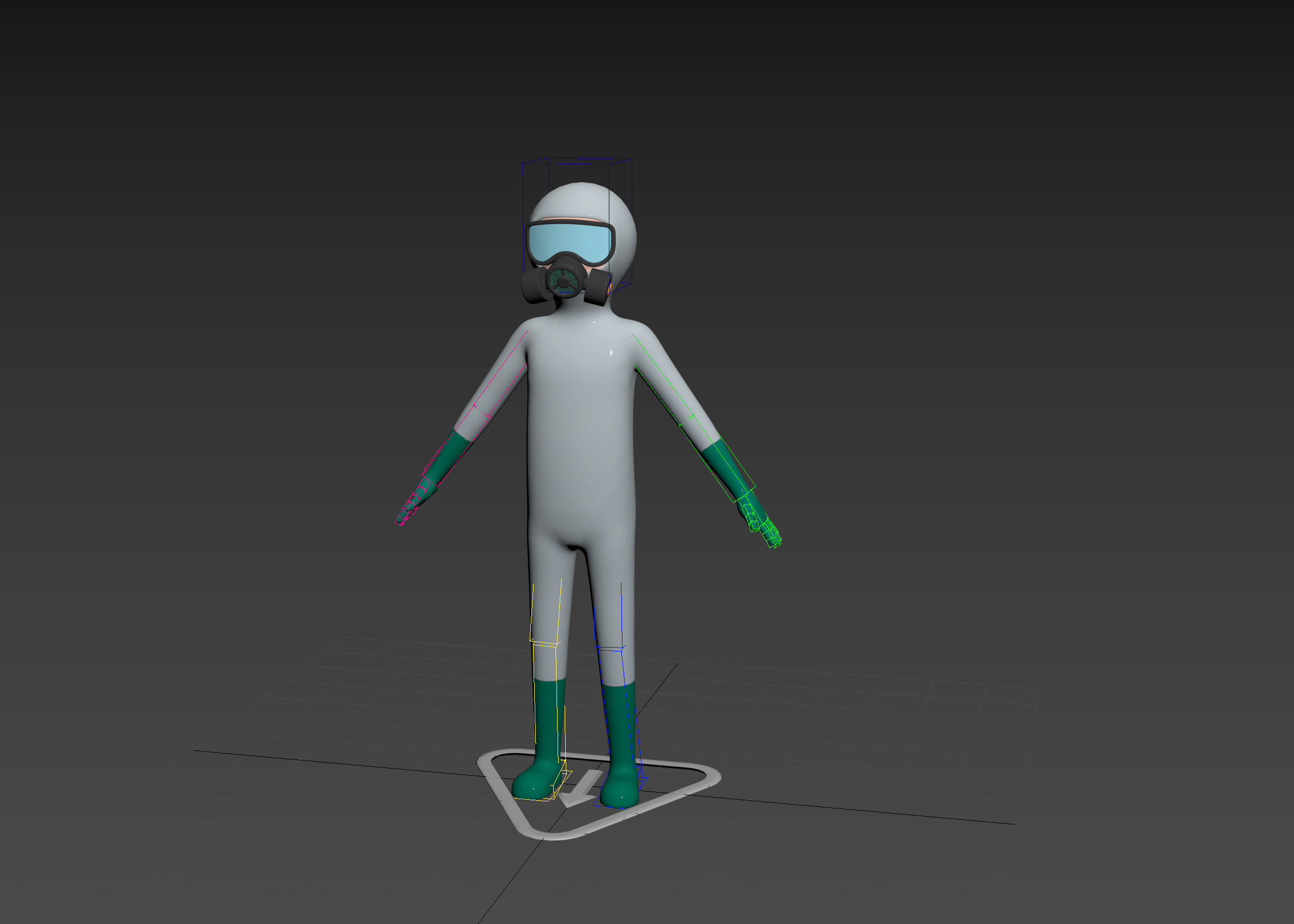 Character121 Rigged Man In Hazmat Suit 3D model_12