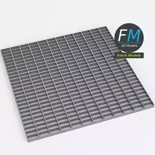 Open mesh steel grating flooring 3D model Open mesh steel grating flooring 3D model