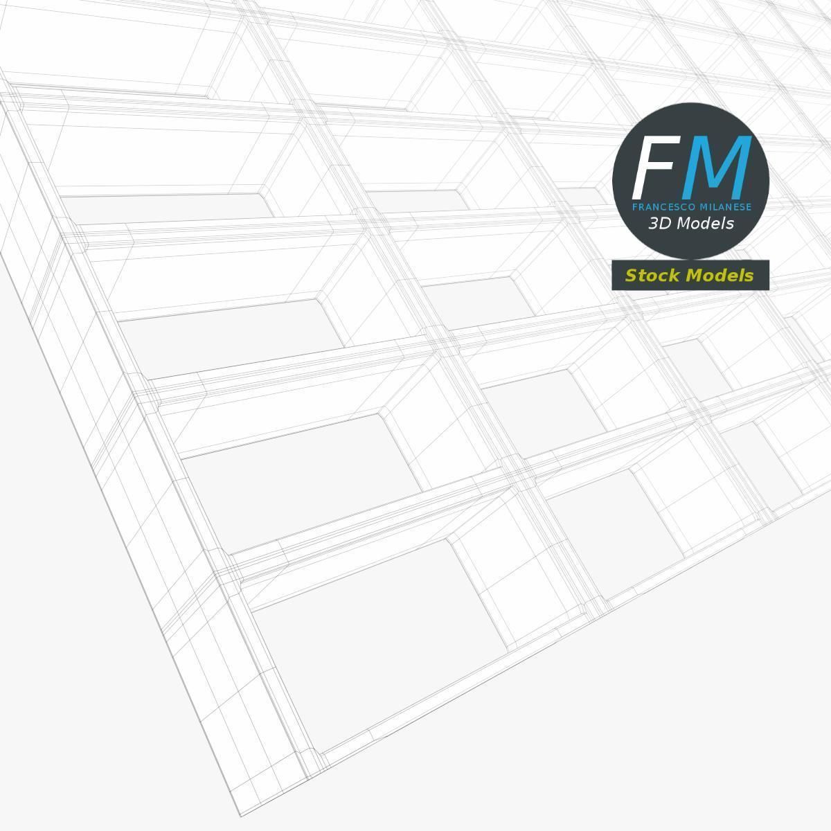 Open mesh steel grating flooring 3D model_8