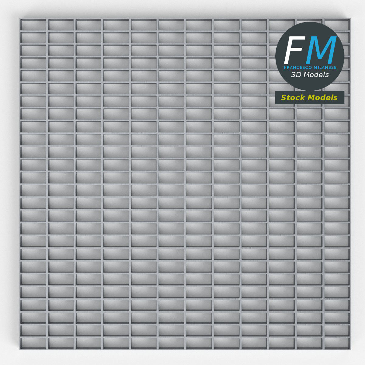 Open mesh steel grating flooring 3D model_6