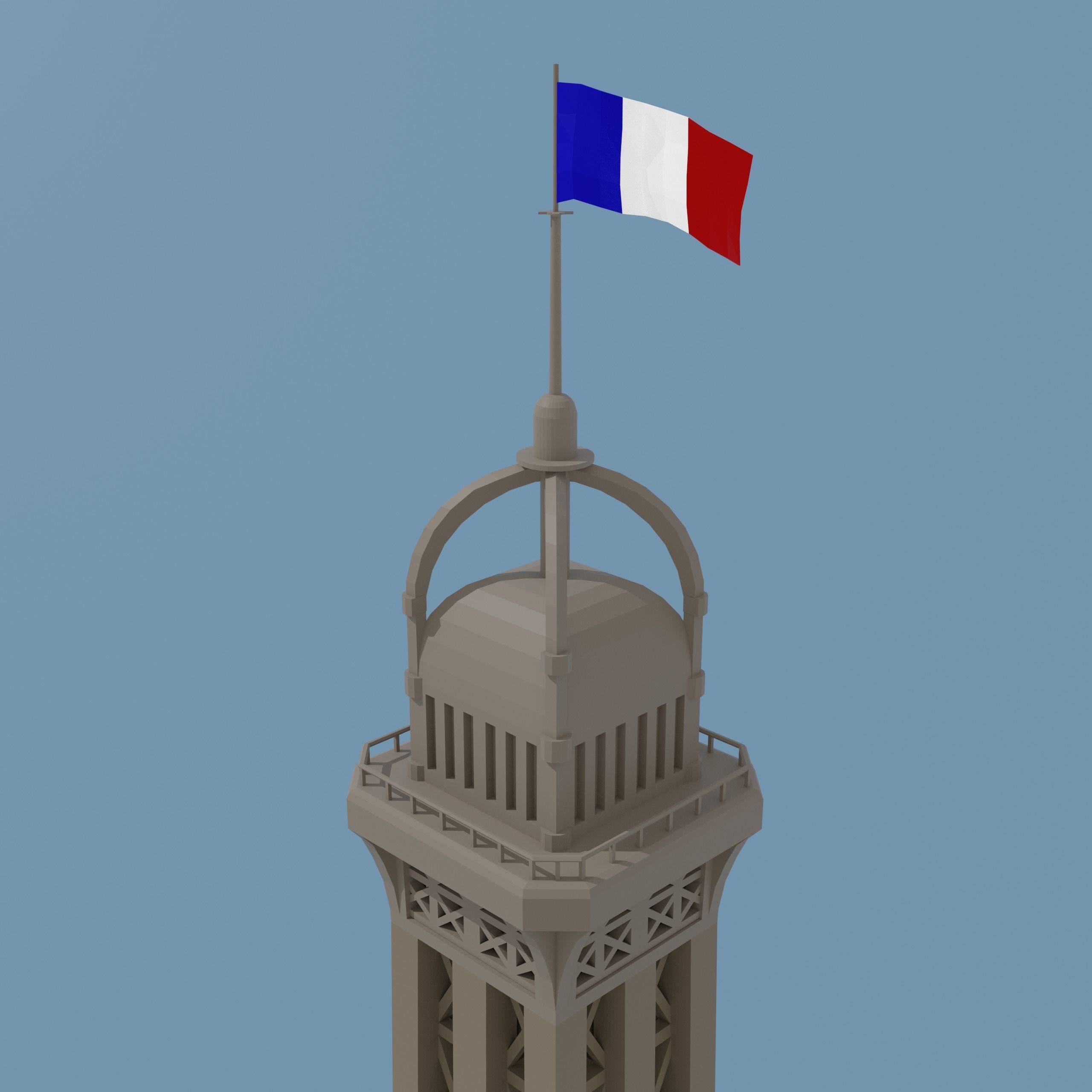 Eiffel Tower Low-poly 3D model_3