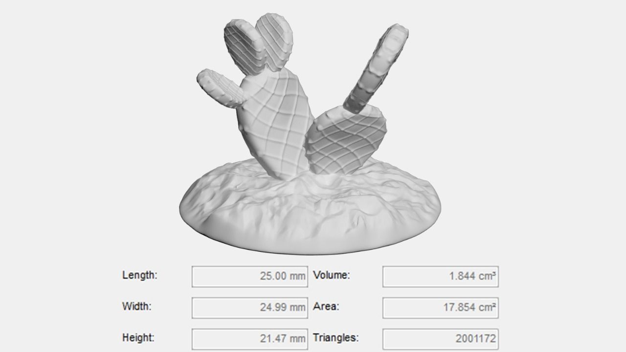 Tabletop Miniatures - Sand Desert Cactus Package 3D print model_12