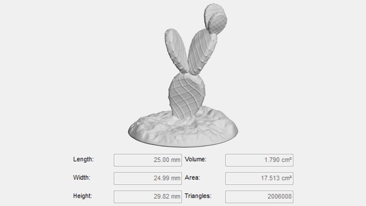 Tabletop Miniatures - Sand Desert Cactus Package 3D print model_11