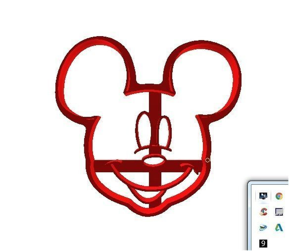 Cookie cutter Mickey Mouse 3D print model