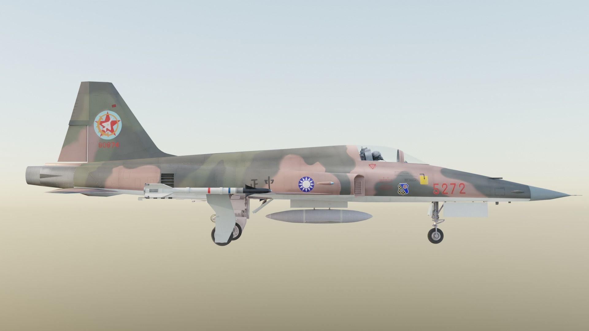 F-5E Jet Fighter Taiwan 3D model_16