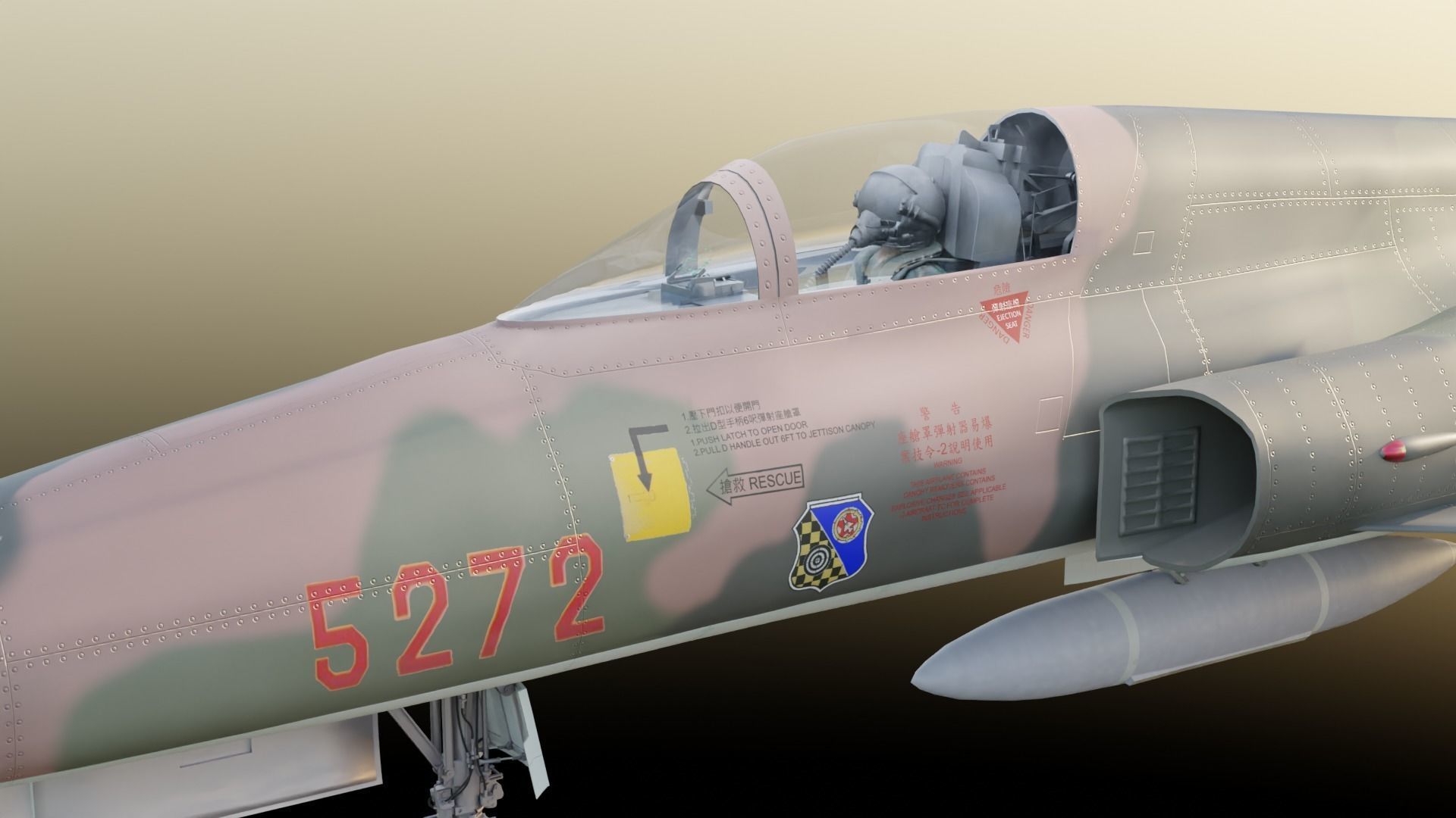F-5E Jet Fighter Taiwan 3D model_4