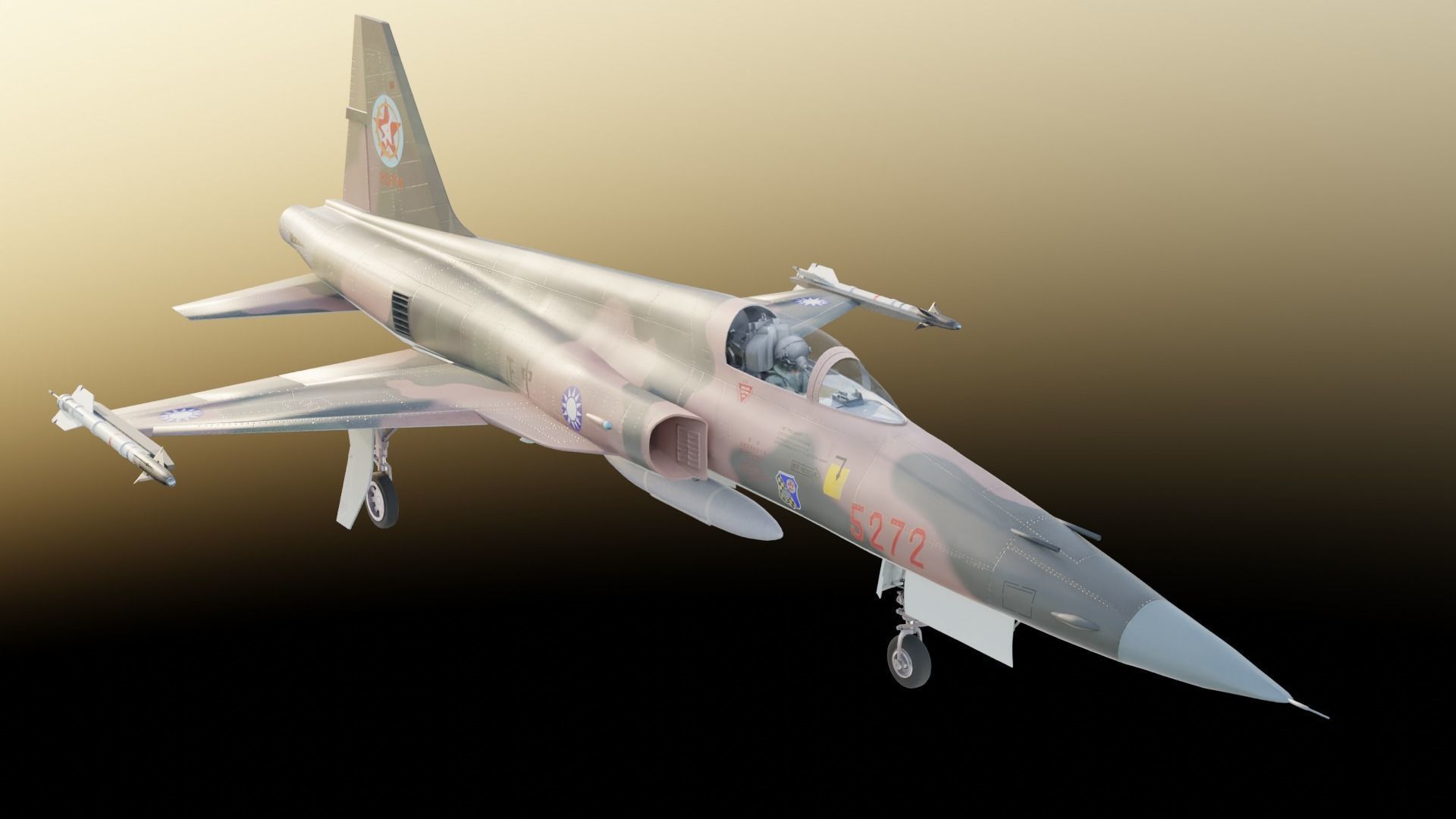 F-5E Jet Fighter Taiwan 3D model_8