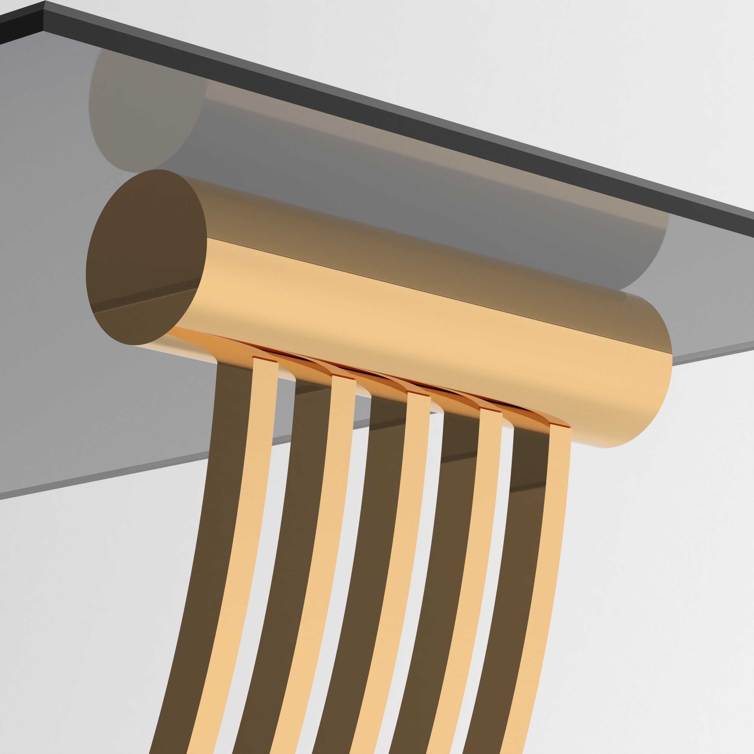 table gold and glass coffee 3D model_3