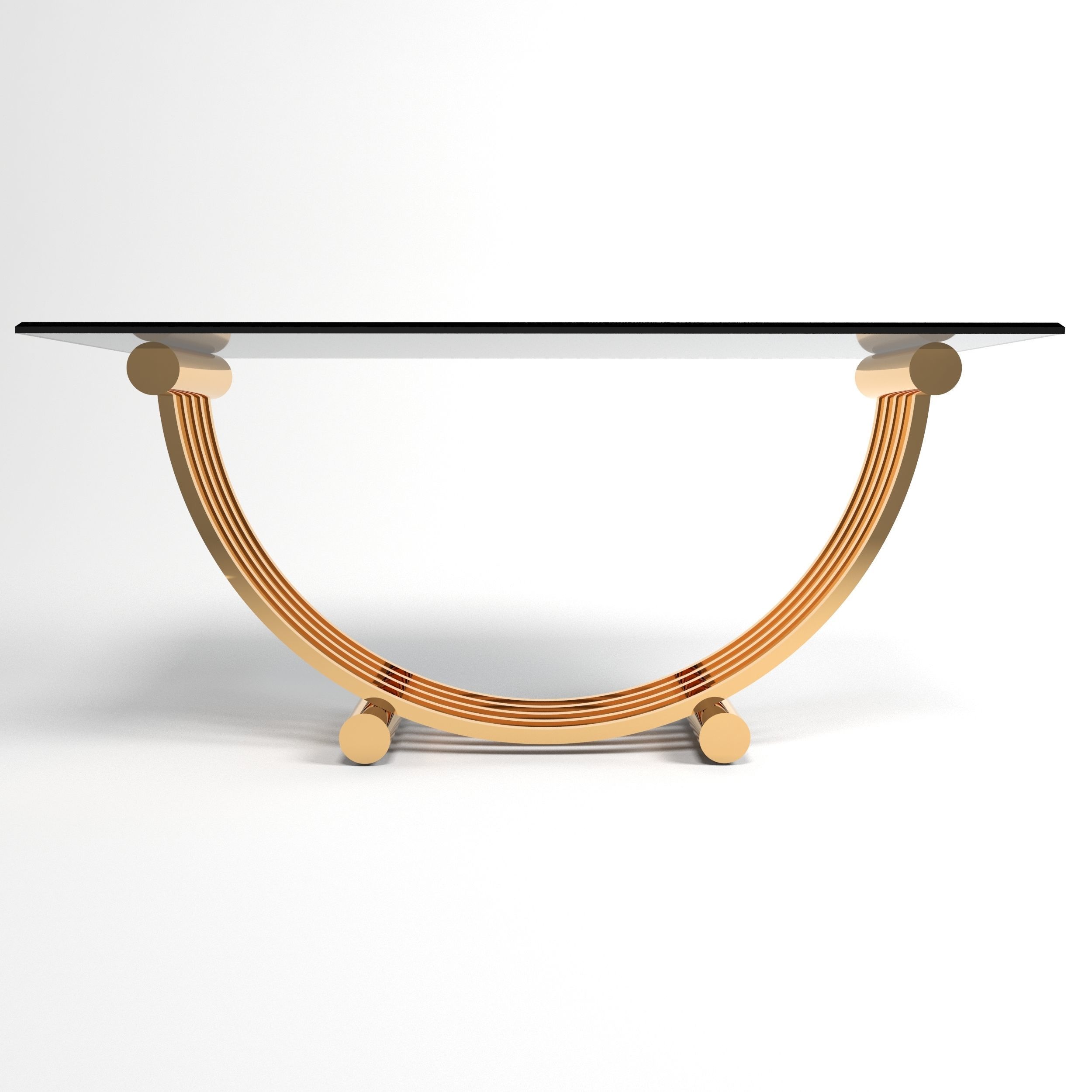 table gold and glass coffee 3D model_2