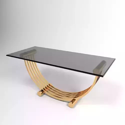 table gold and glass coffee 3D model
