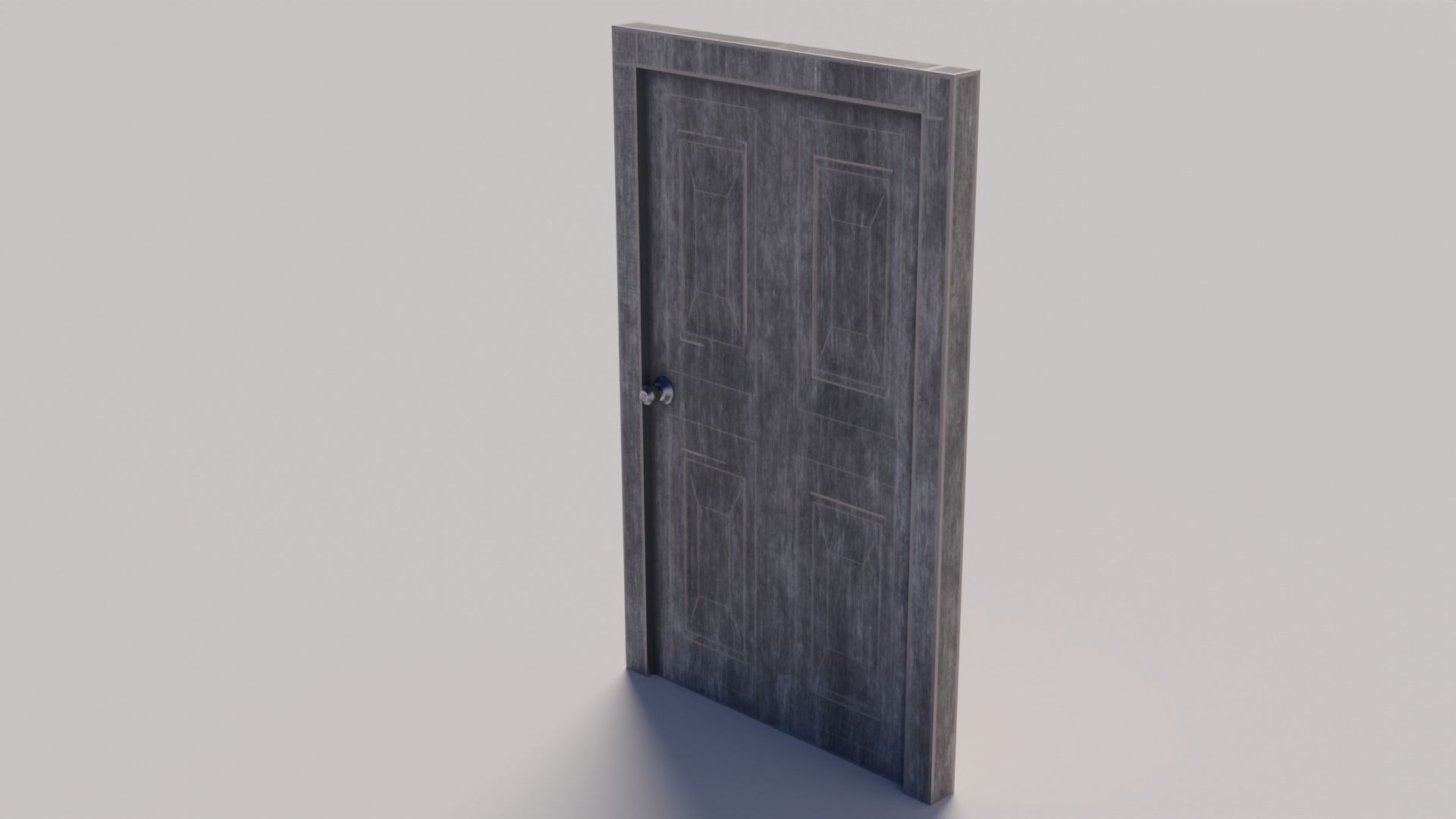 Old Dirty Door Low-poly 3D model_6