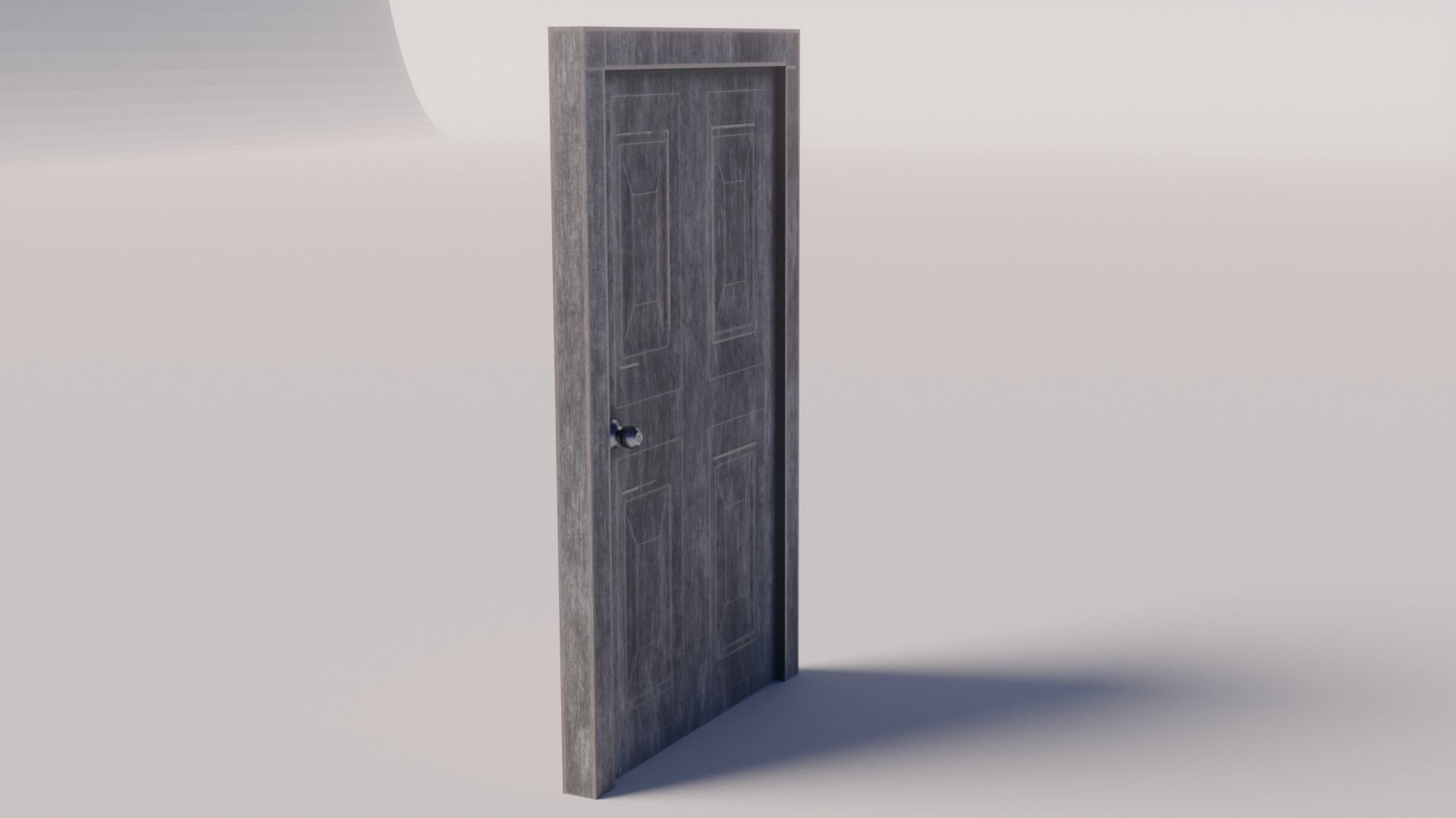 Old Dirty Door Low-poly 3D model_1