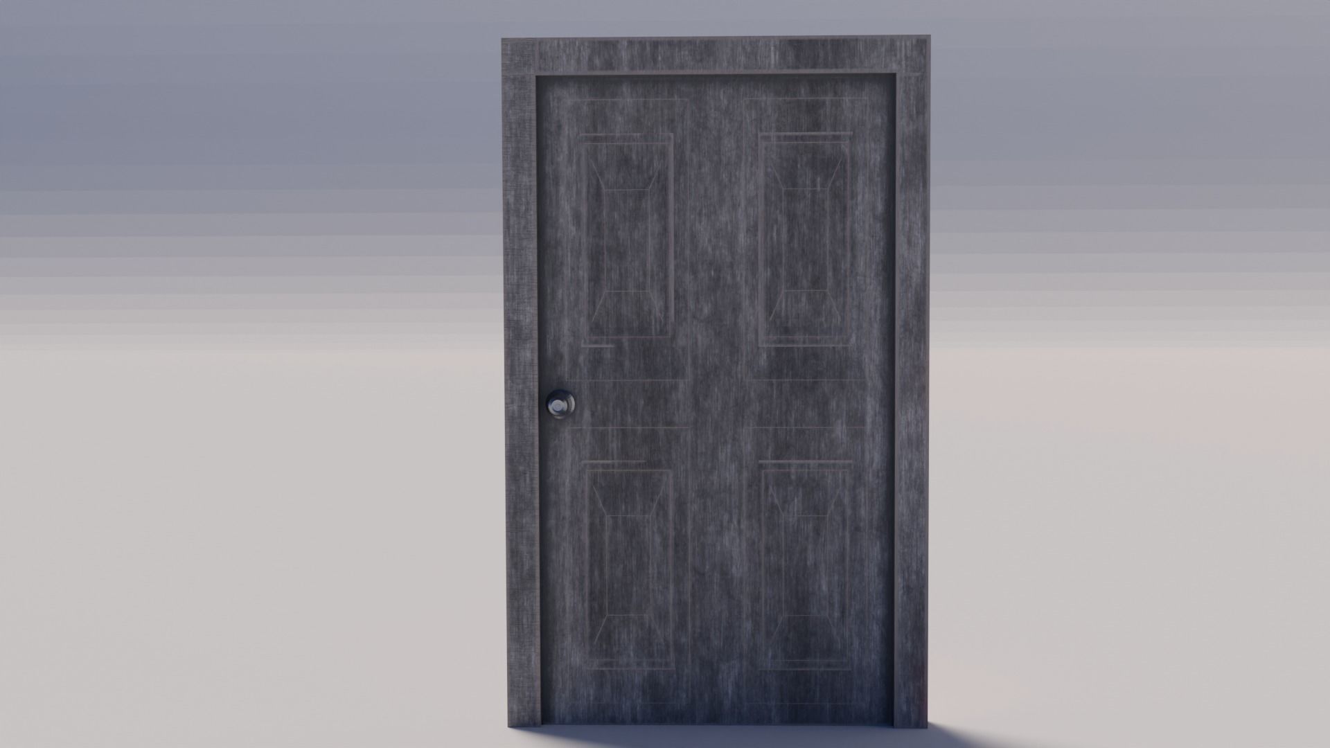 Old Dirty Door Low-poly 3D model_7