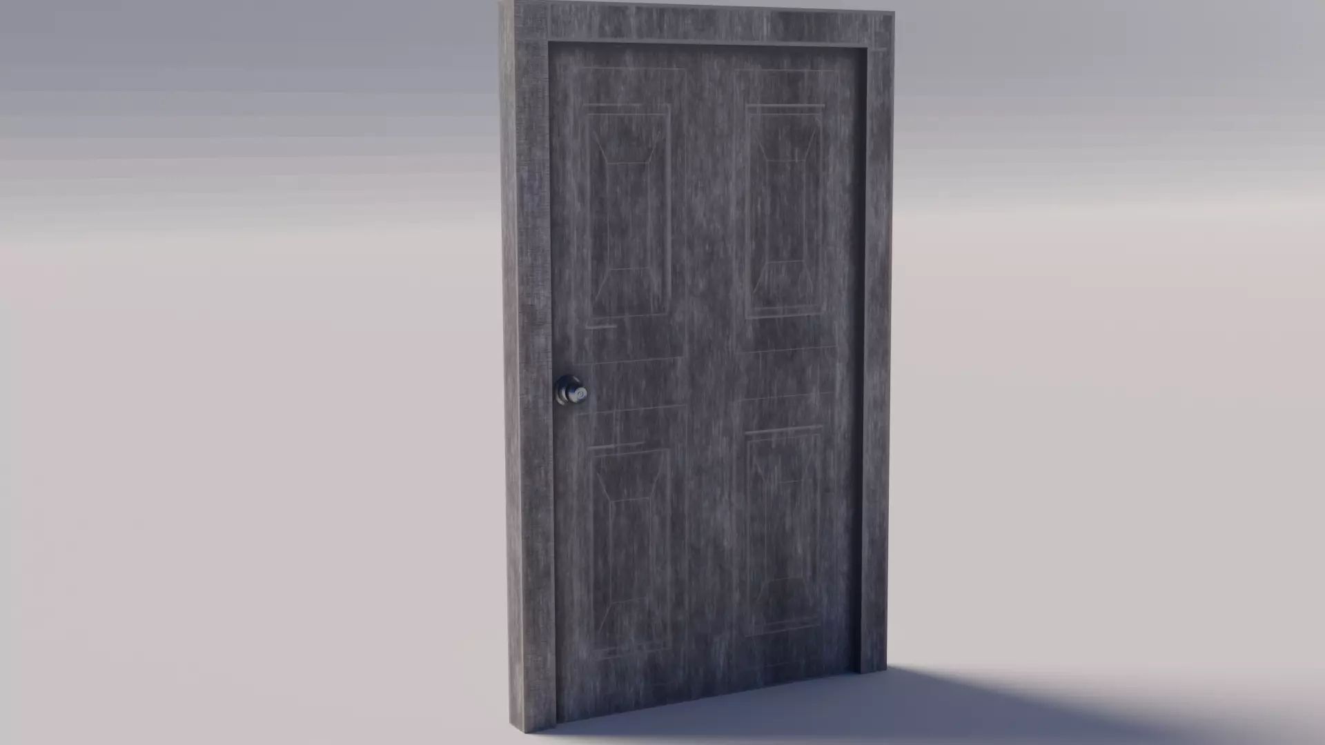 Old Dirty Door Low-poly 3D model_0