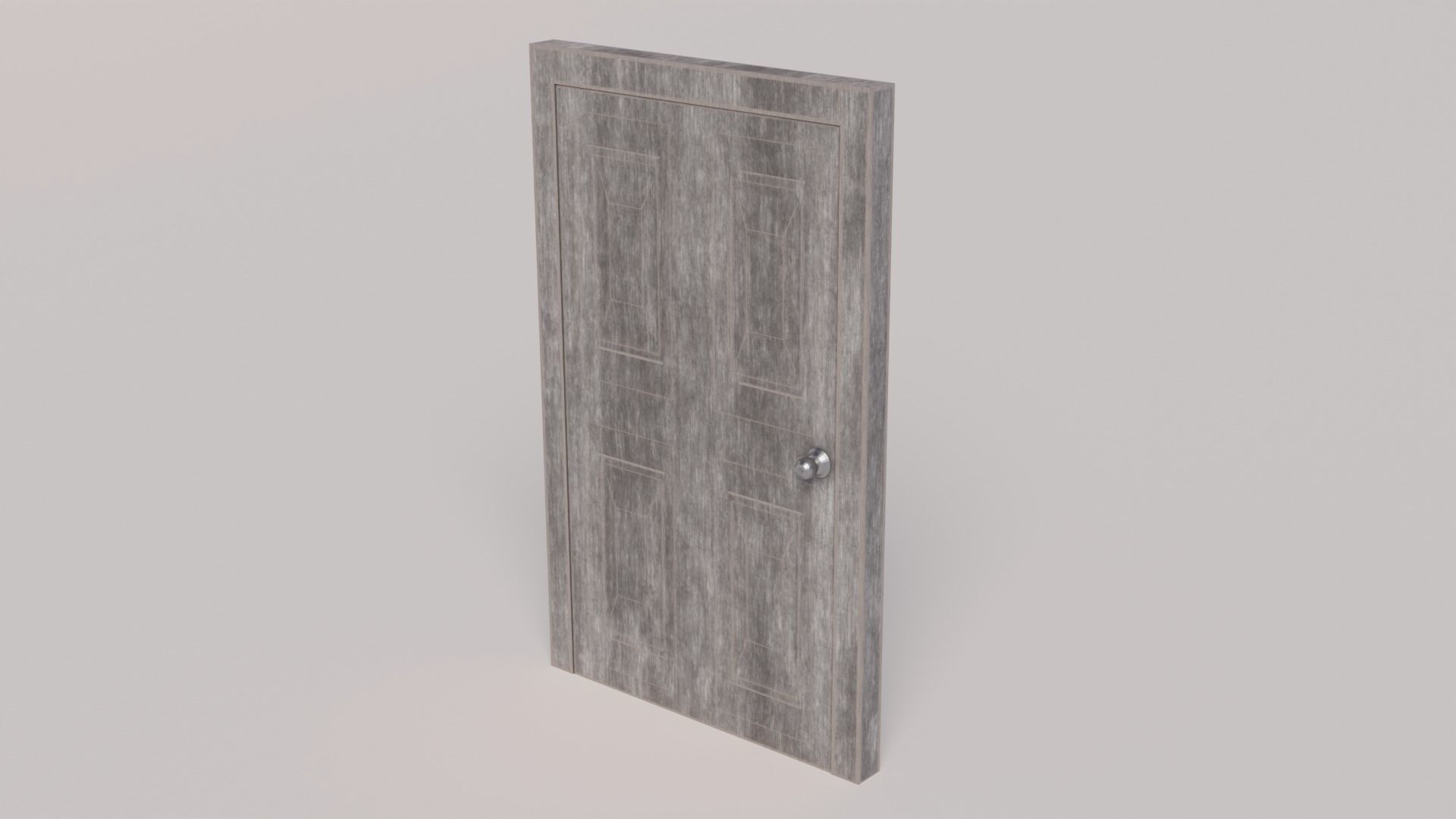 Old Dirty Door Low-poly 3D model_3