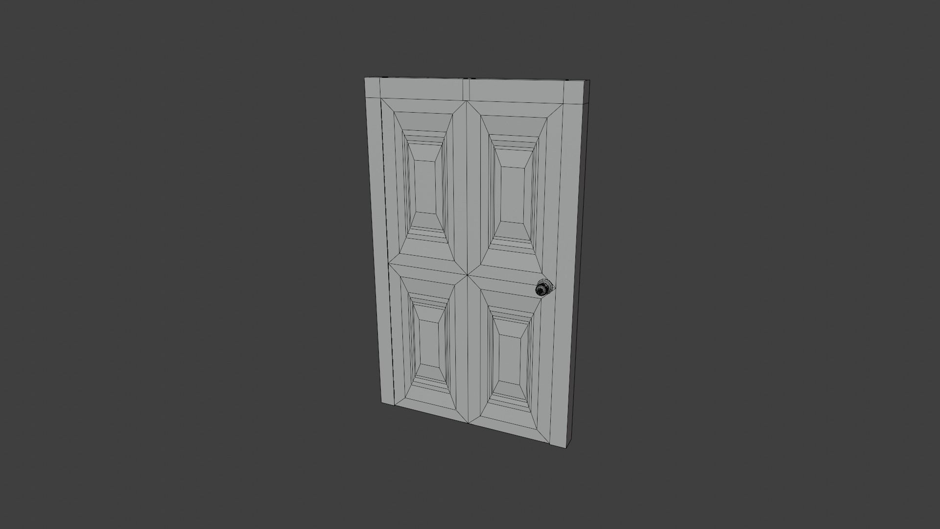 Old Dirty Door Low-poly 3D model_12