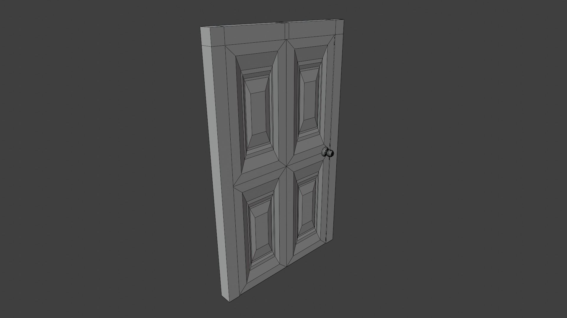 Old Dirty Door Low-poly 3D model_13
