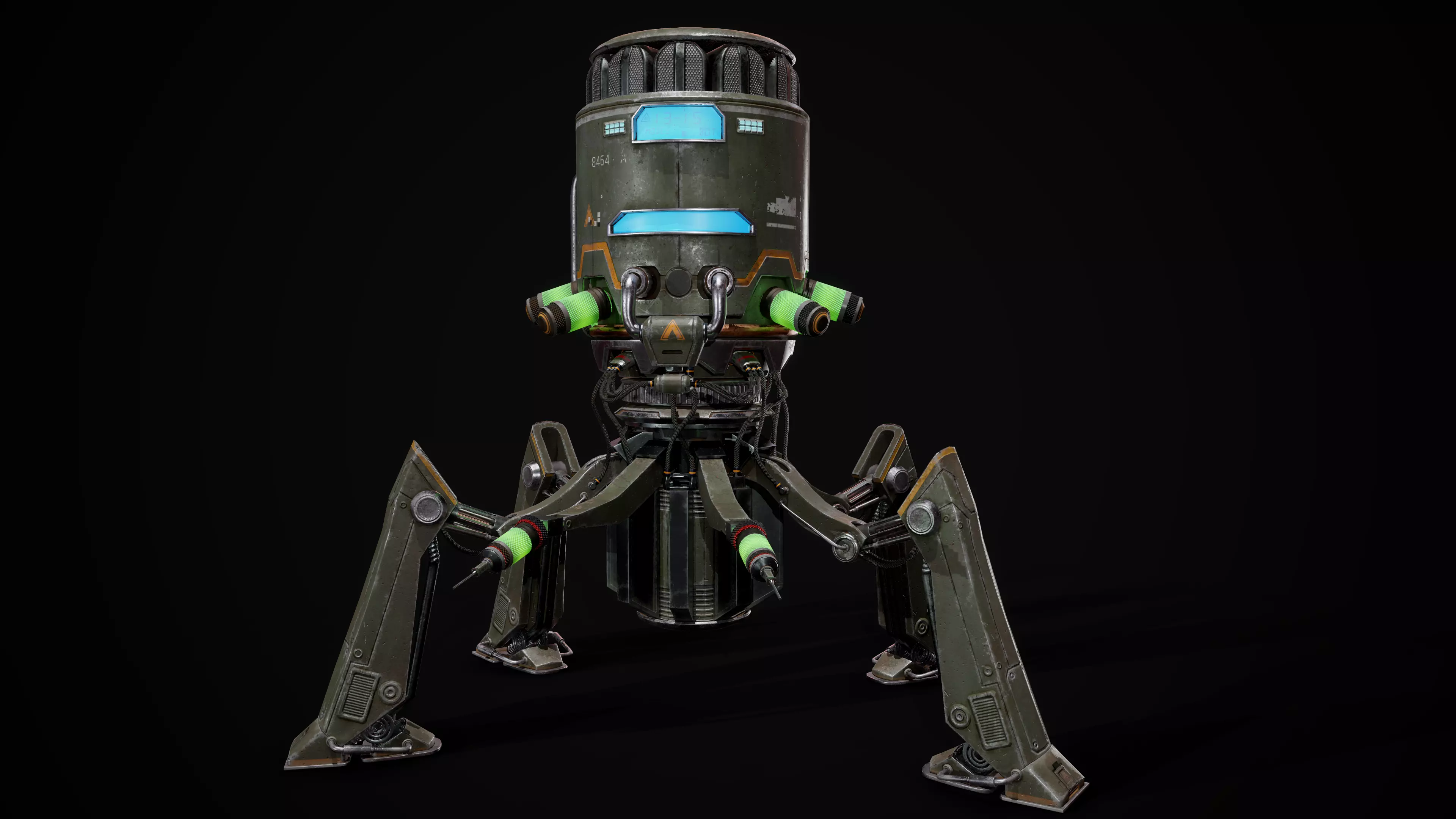 Robot futuristic Low-poly 3D model_0