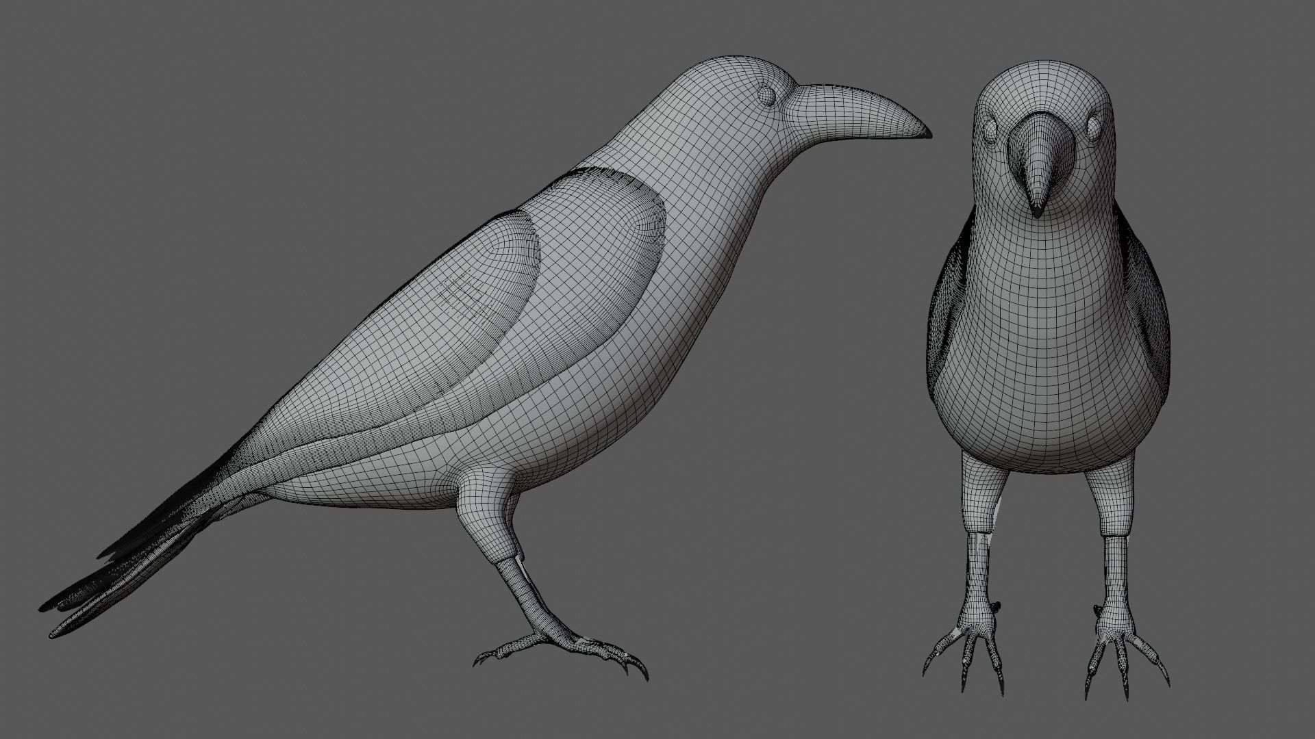 Raven Low-poly 3D model_7