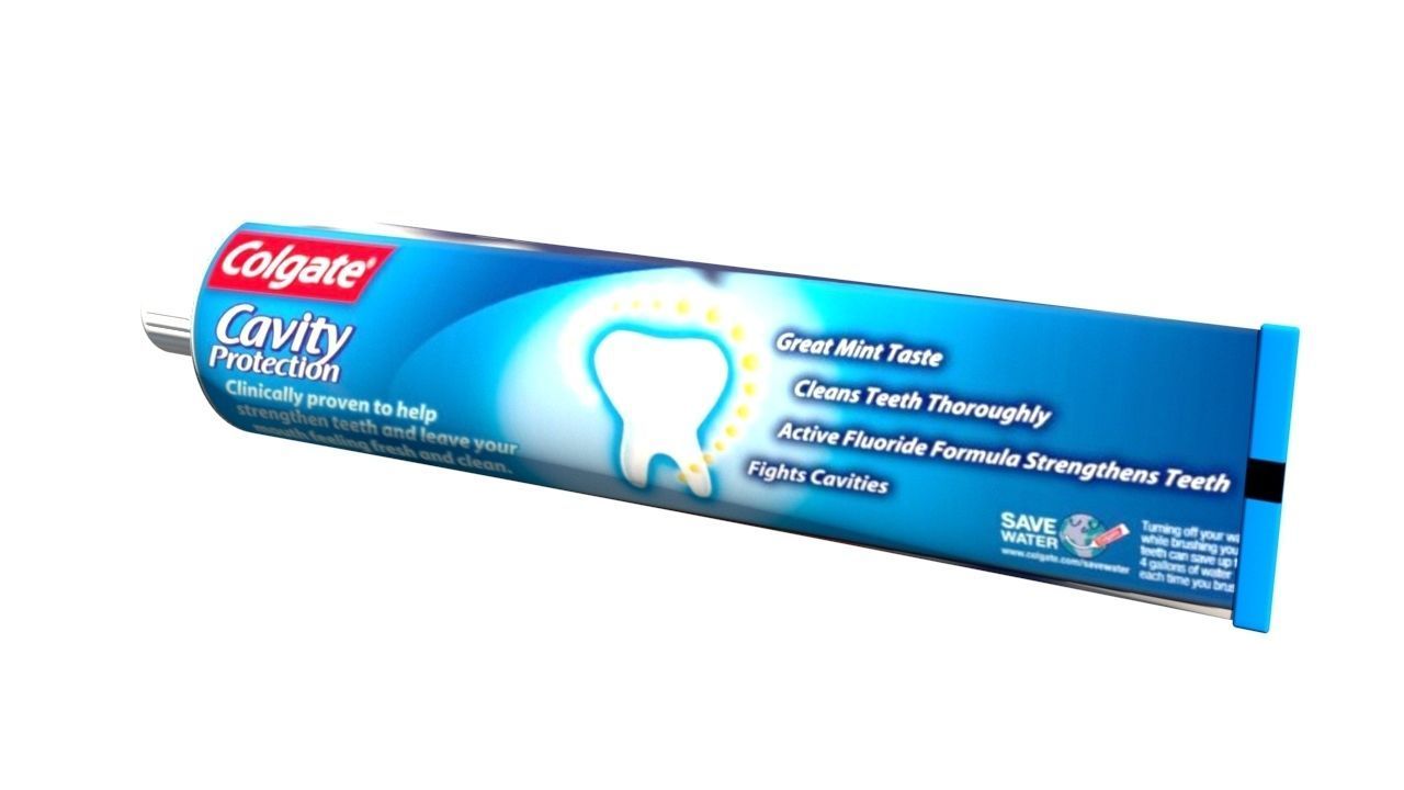 2 toothpaste colgate whitening Low-poly 3D model_7