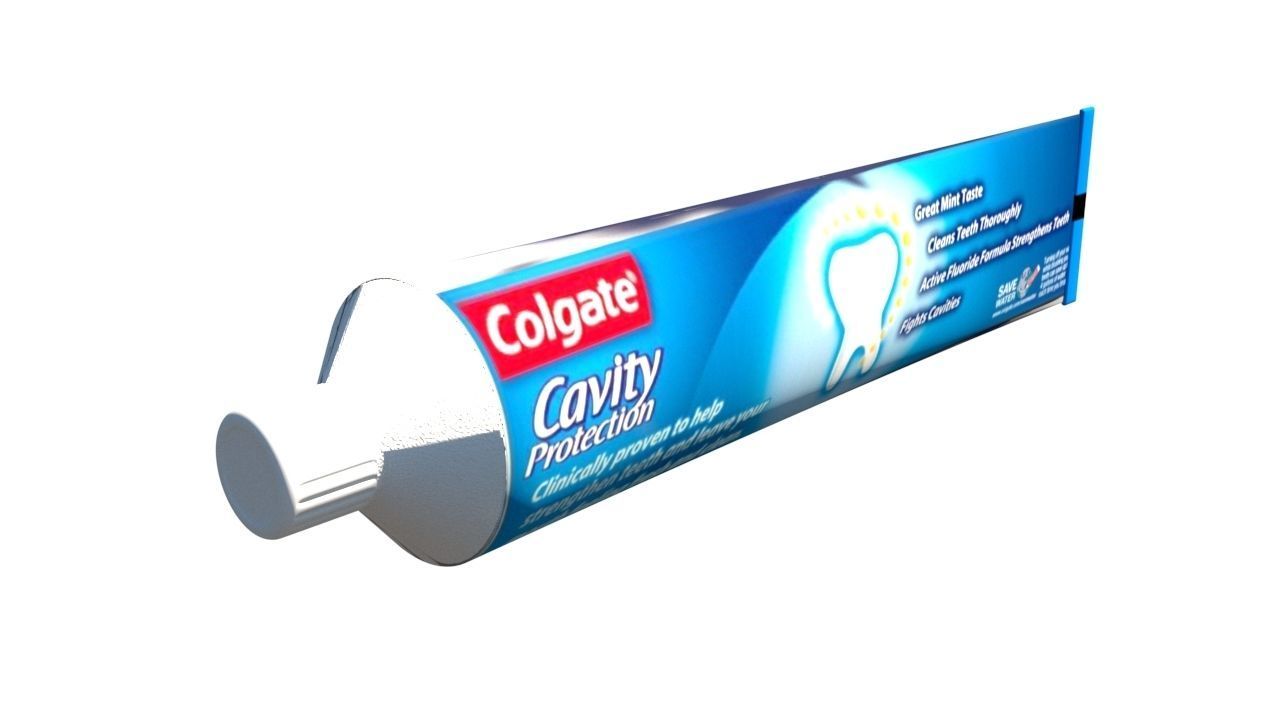 2 toothpaste colgate whitening Low-poly 3D model_8