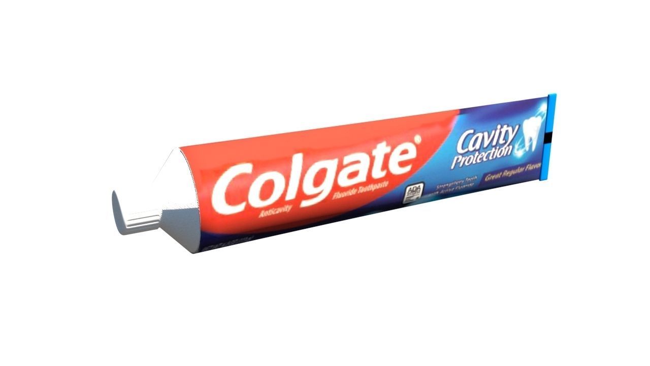 2 toothpaste colgate whitening Low-poly 3D model_4