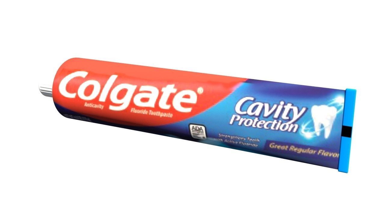 2 toothpaste colgate whitening Low-poly 3D model_6