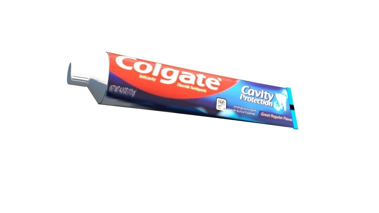 2 toothpaste colgate whitening Low-poly 3D model_9