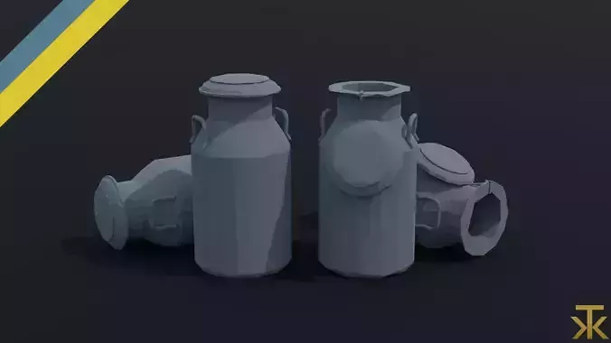 Cartoon milk can Polygonal Style 