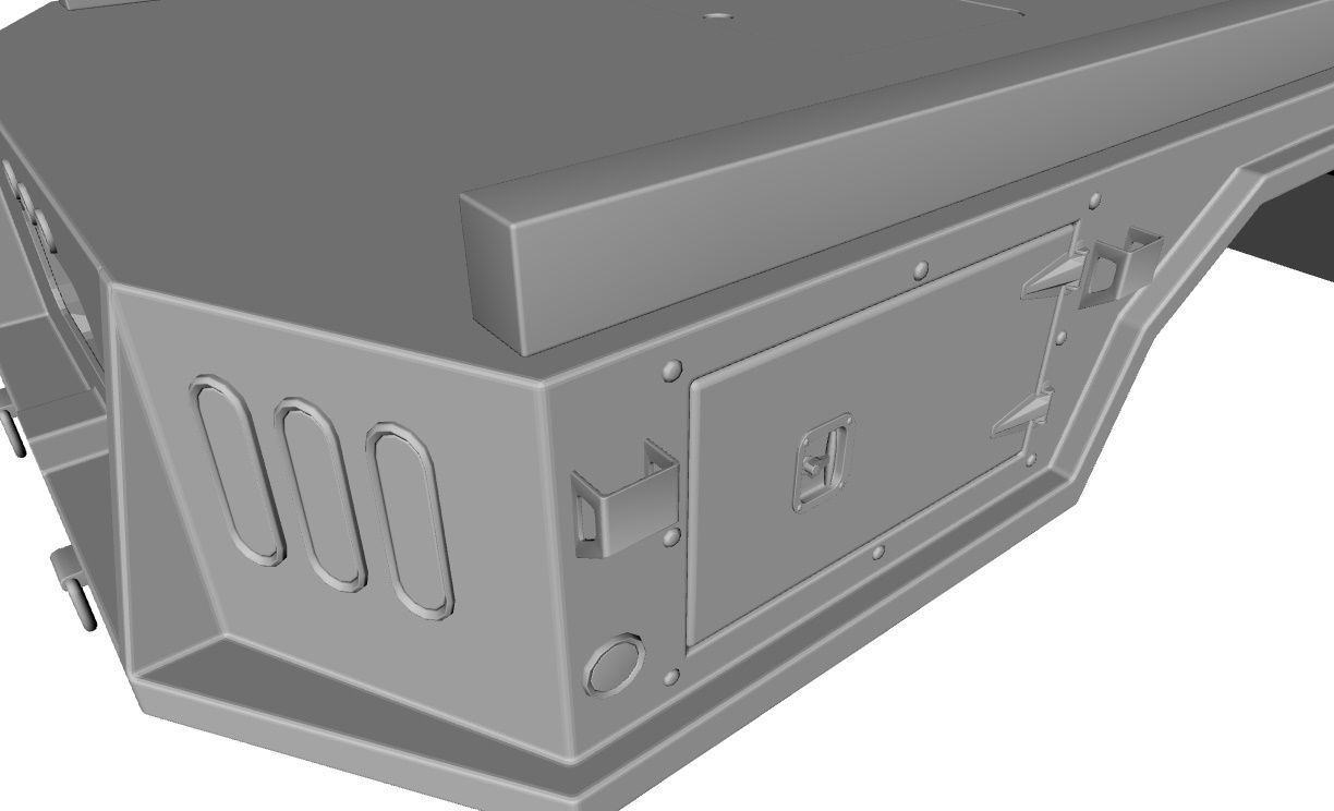 FLATBED  Bradford Built Work Truck Low-poly 3D model_20