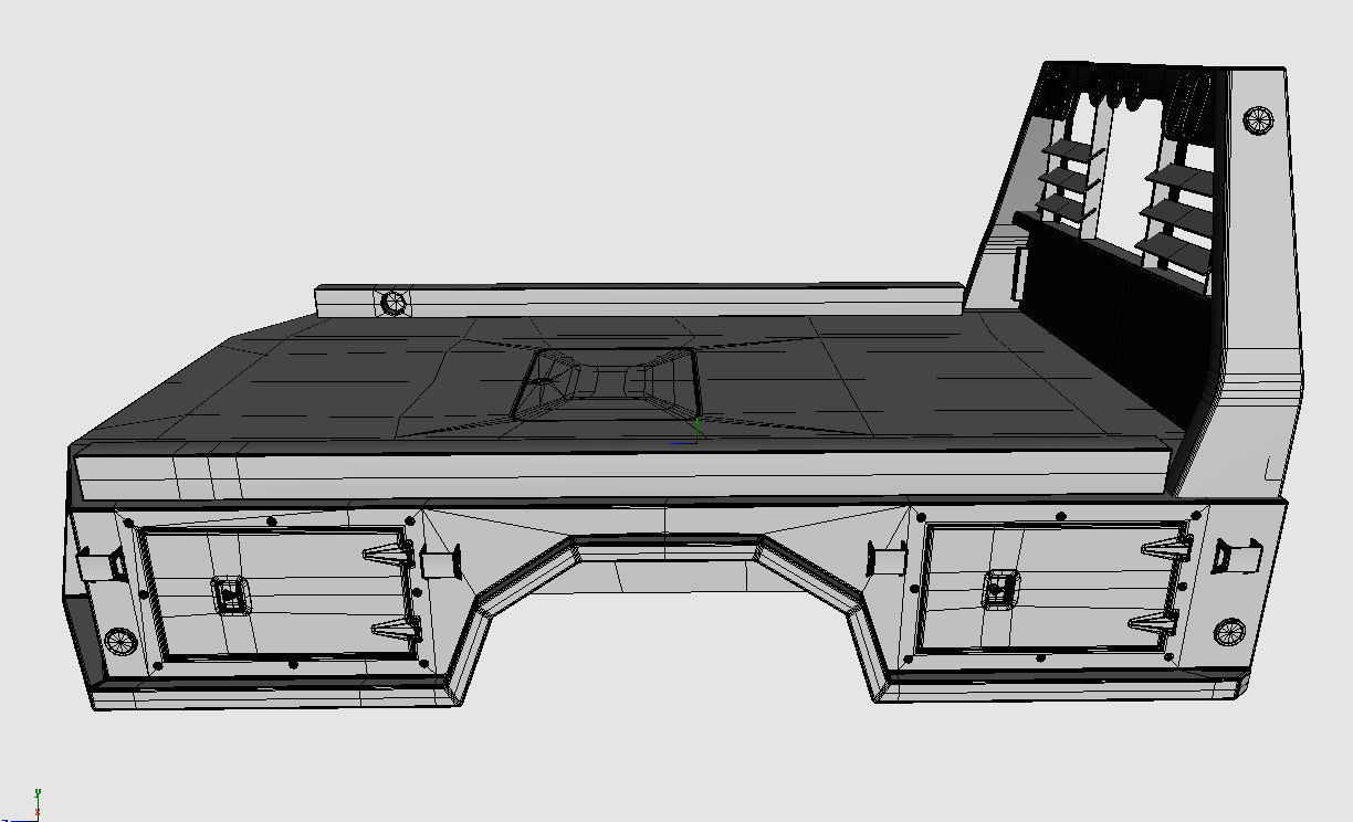 FLATBED  Bradford Built Work Truck Low-poly 3D model_34