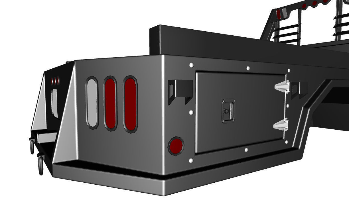 FLATBED  Bradford Built Work Truck Low-poly 3D model_6