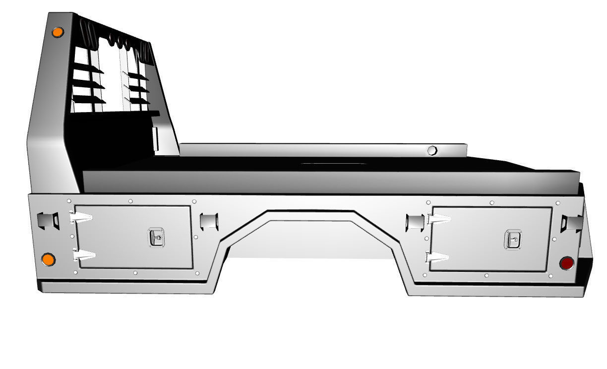 FLATBED  Bradford Built Work Truck Low-poly 3D model_3