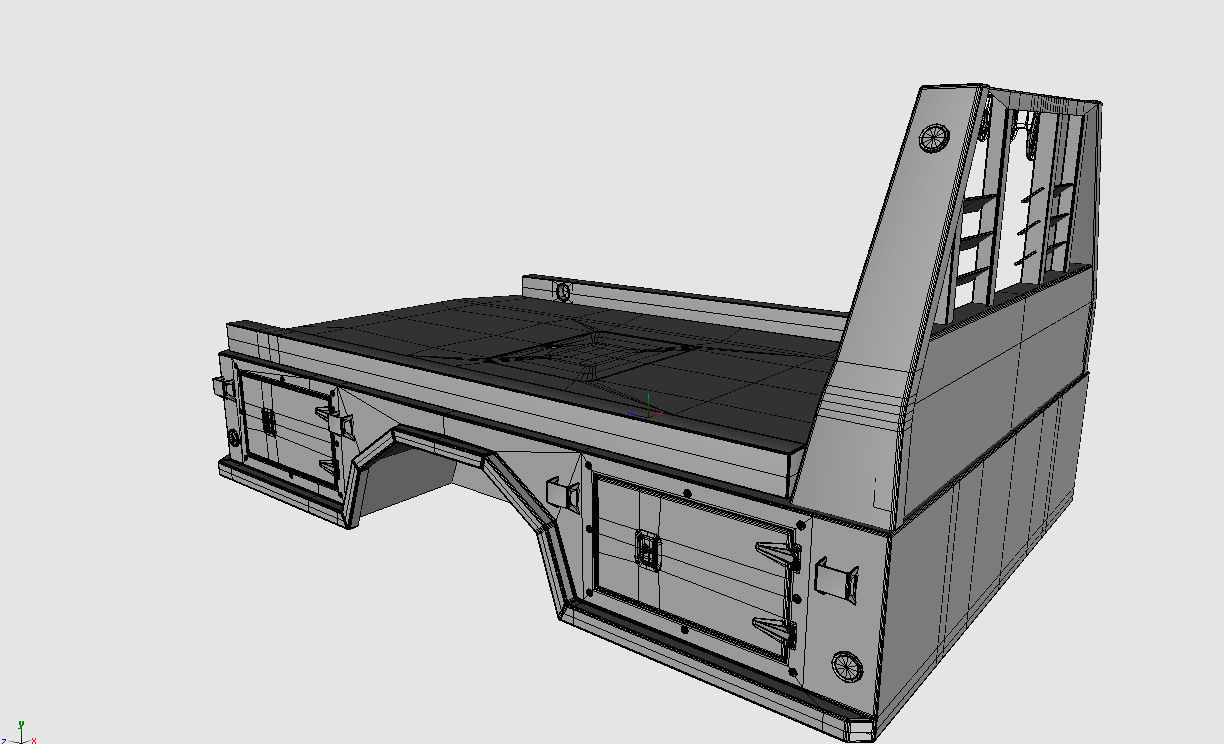FLATBED  Bradford Built Work Truck Low-poly 3D model_36