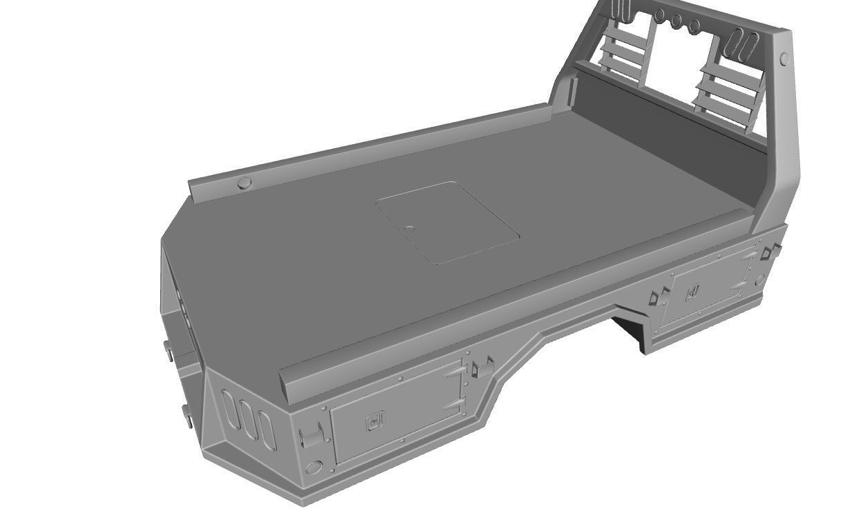 FLATBED  Bradford Built Work Truck Low-poly 3D model_21