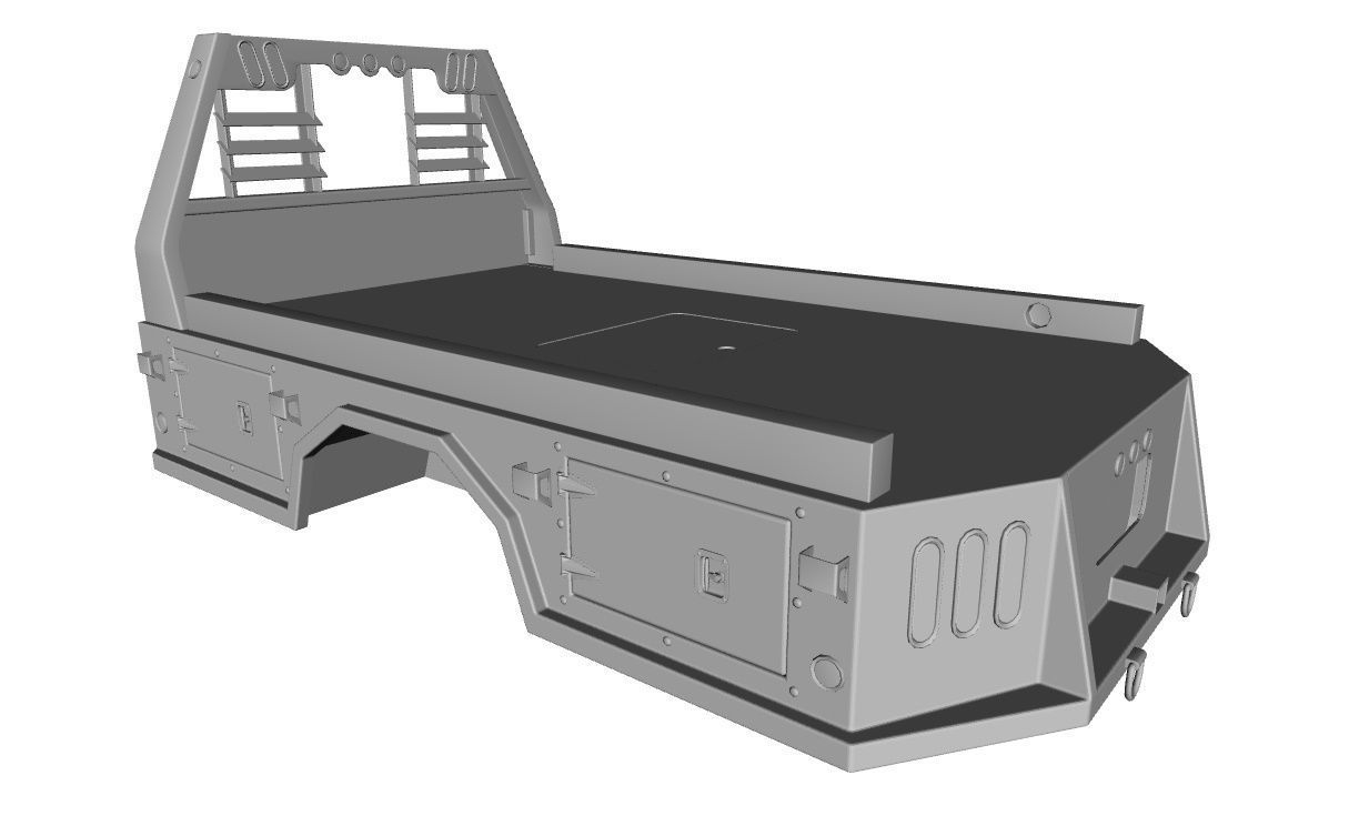FLATBED  Bradford Built Work Truck Low-poly 3D model_14