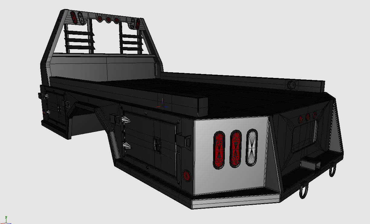 FLATBED  Bradford Built Work Truck Low-poly 3D model_22