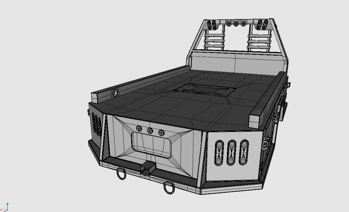 FLATBED  Bradford Built Work Truck Low-poly 3D model_32