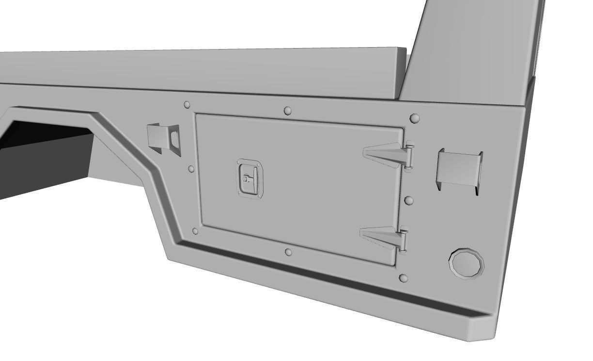 FLATBED  Bradford Built Work Truck Low-poly 3D model_17