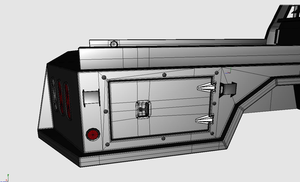 FLATBED  Bradford Built Work Truck Low-poly 3D model_30