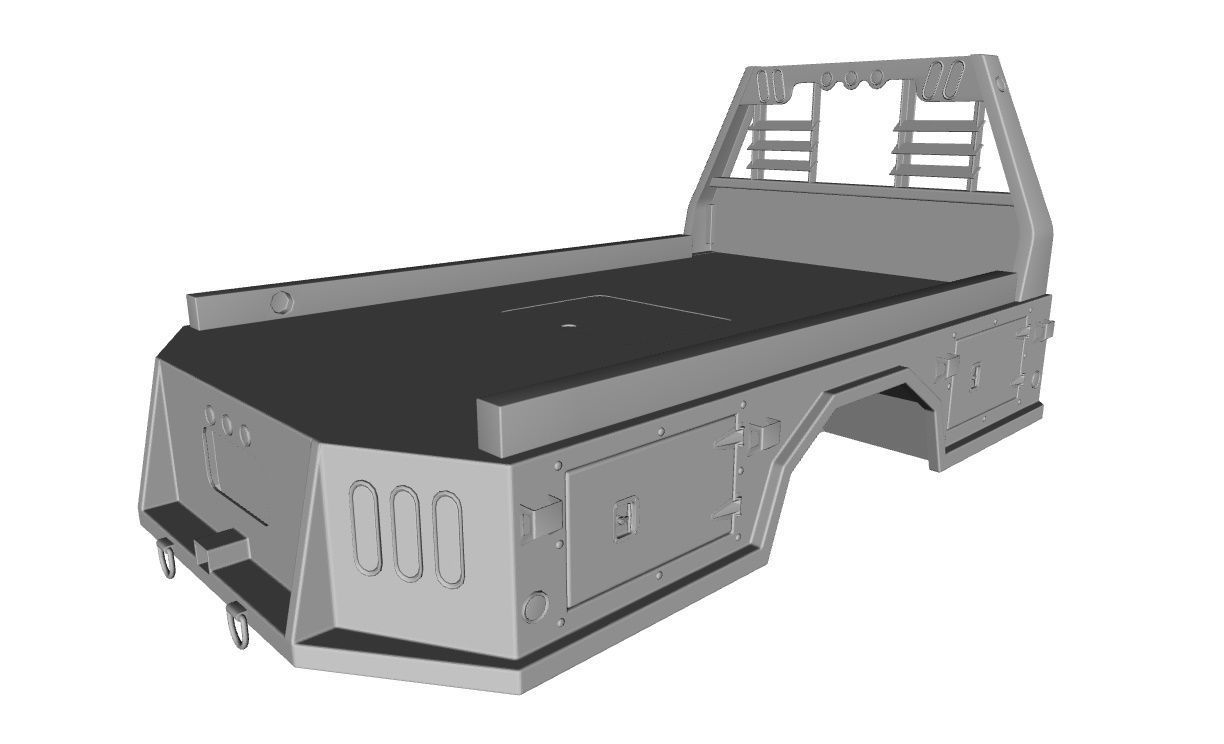 FLATBED  Bradford Built Work Truck Low-poly 3D model_12