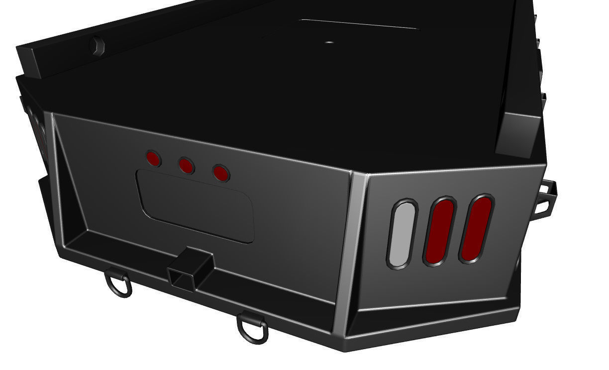 FLATBED  Bradford Built Work Truck Low-poly 3D model_4